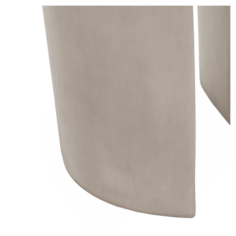 Outdoor MGO Round  With U-Shape Side Table, Light Grey