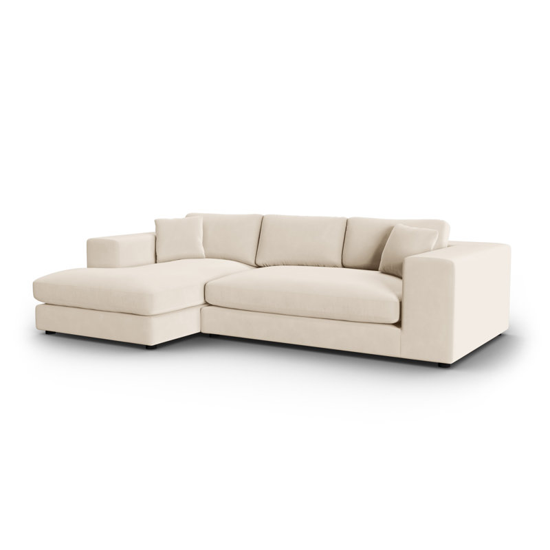 Micadoni Upholstered Corner Sofa, Light Beige, Left Hand Facing