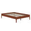 Structure de lit plateforme moderne en bois avec lattes de bois et support en métal, assemblage facile-151728367