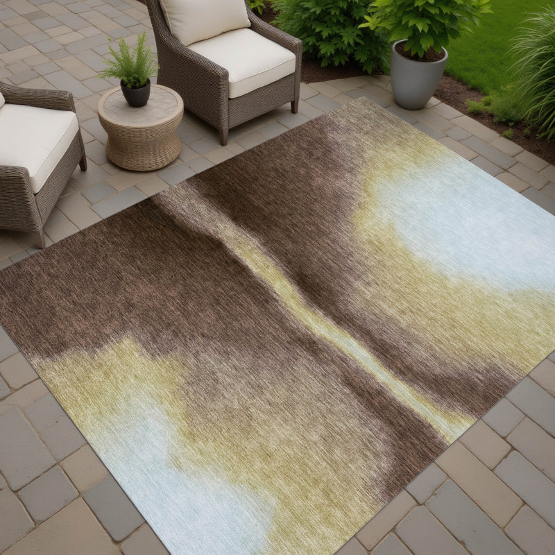 Machine Washable Indoor/Outdoor Lockway ACN2419 Abstract Rug, Rectangle 5' x 7'6"
