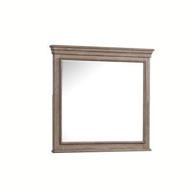 42.4"W Transitional Mirror, Weathered Gray