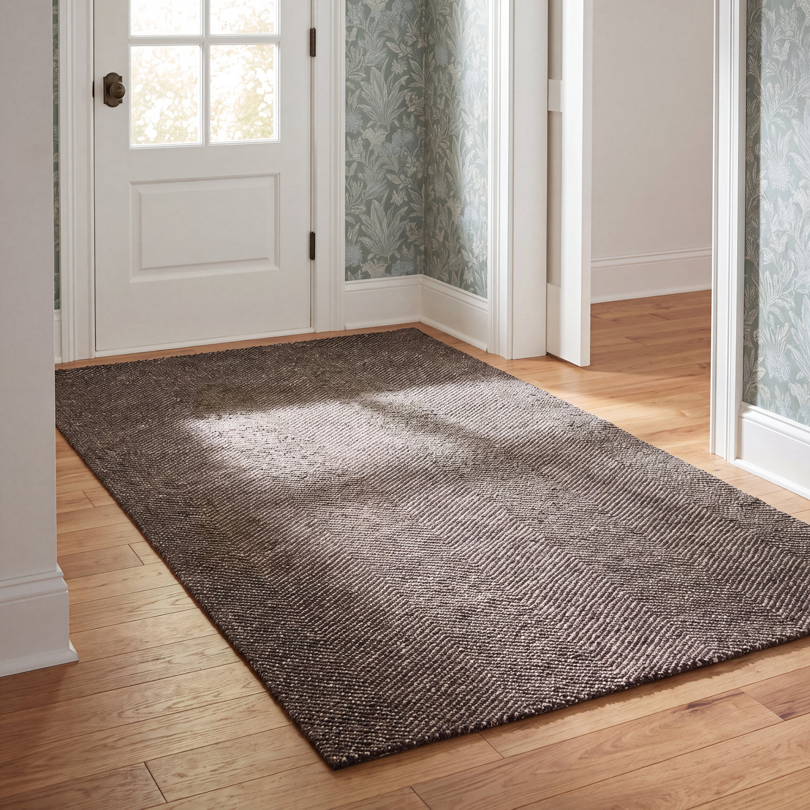 Teton Gray Hand-Knotted Rug, Rectangle 2' x 3'