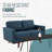 Kernis Modern 2-Seater Loveseat Sofa Upholstered Living Room Couch with Birch Wood Legs, Premium Leather or Mesh Foam Cushions for Home and Living Room-1904411208