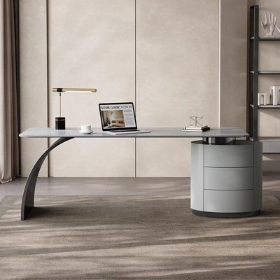 Rectangular Manufactured Wood with 3 drawers desk