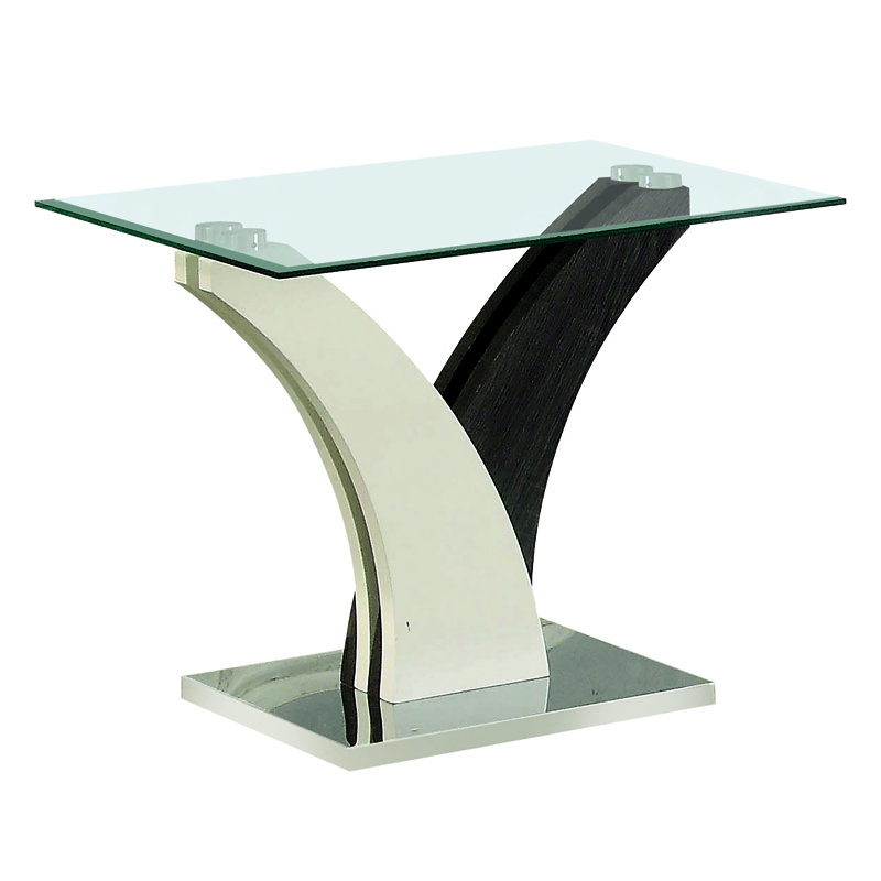 Jamel Glass Top End Table