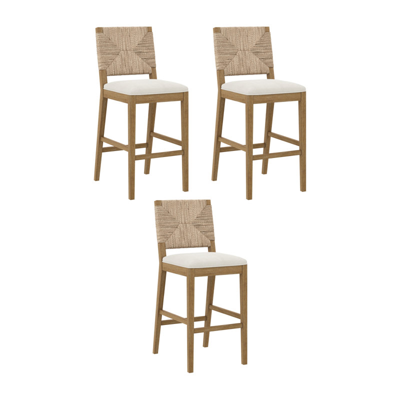 Tabouret de bar rembourré Seagrass,  Crème / brun clair, Tabouret de bar (siège d'une hauteur de 29 po), 3