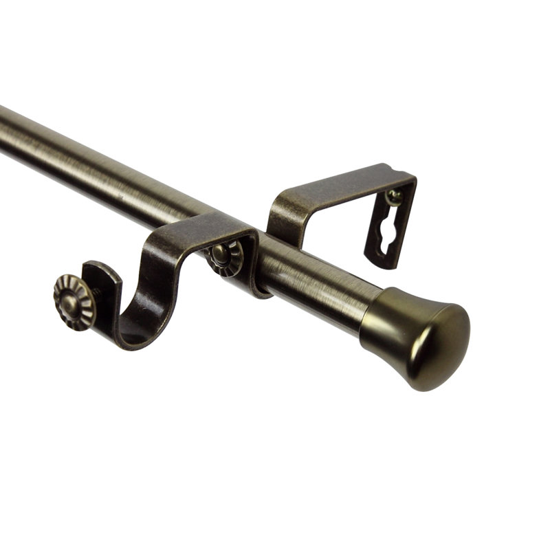 Tringle à rideaux double ajustable McFetridge, l 48 po à 84 po, Laiton antique