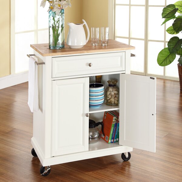 Three Posts™ Hedon Wood Kitchen Cart & Reviews | Wayfair