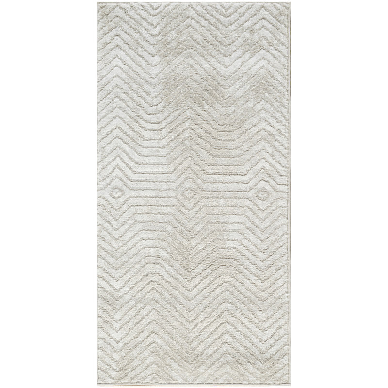 Lafever 2' x 4' Ivory Beige Modern Indoor Rug, Runner 2' x 4'