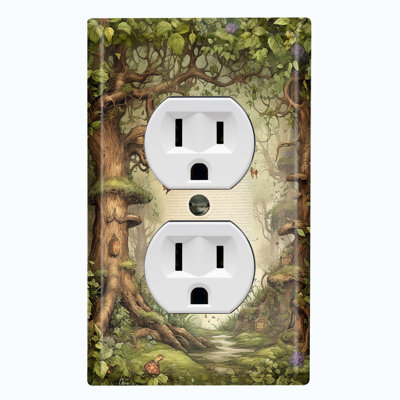 Green Tree Of Life Nature Themed 1 - Gang Toggle Light Switch Standard Wall Plate
