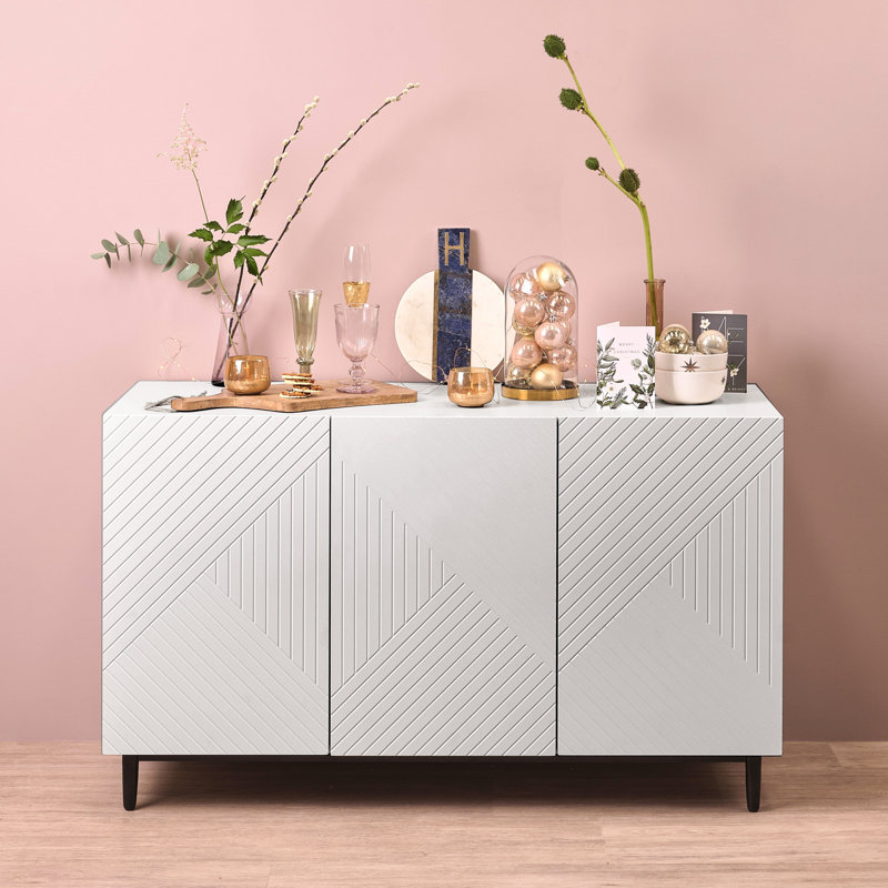 Addae Wide Sideboard, 72.5cm H x 120cm W x 38cm D (3 doors), White