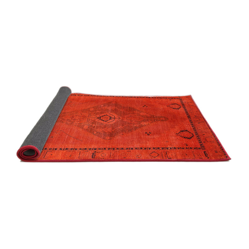 Tapis de style oriental rouge, Rond 4 pi