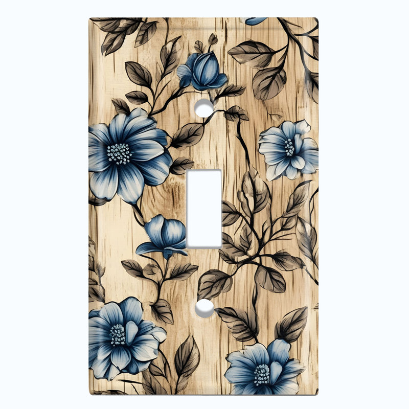 Copper Rust Patina Teal Print 1 - Gang Toggle Light Switch Standard Wall Plate