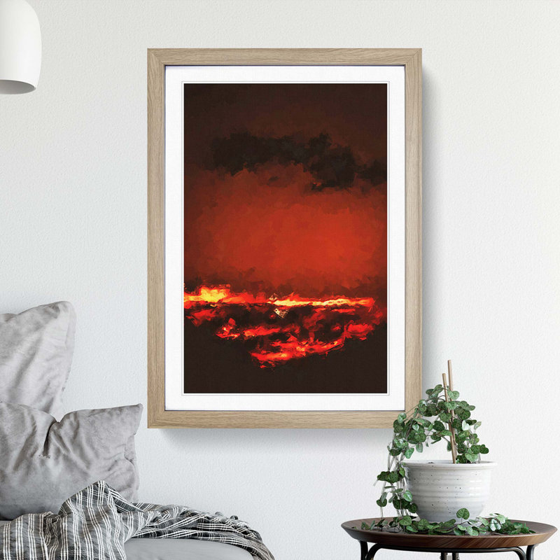 Clouds on Fire - Picture Frame Painting Print, 48cm H x 36cm W x 2cm D, Oak Framed