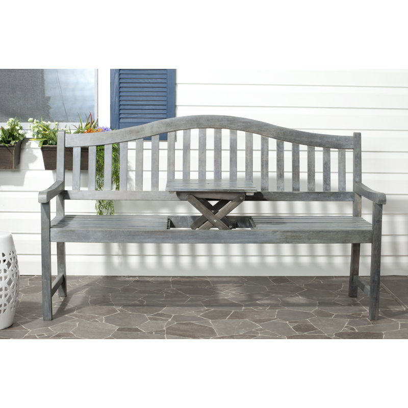 Banc de jardin en bois Volusia, Bleu maisonnette de plage