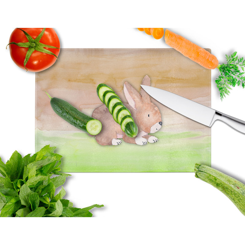 Planche à découpe de lapin en verre trempé caroline