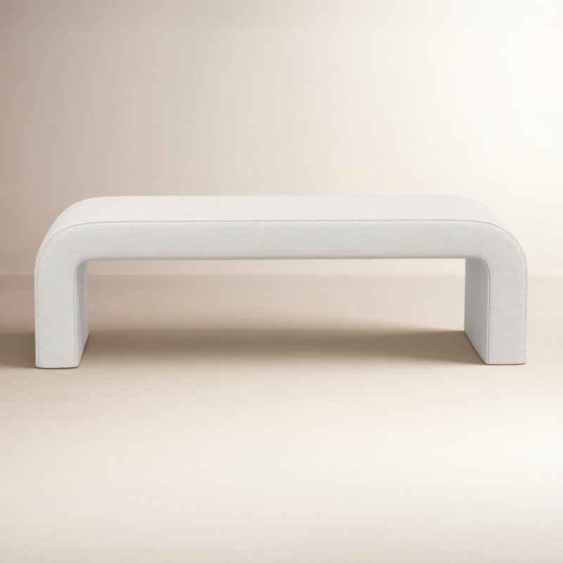 Banc rembourré Barley, Velours gris clair 