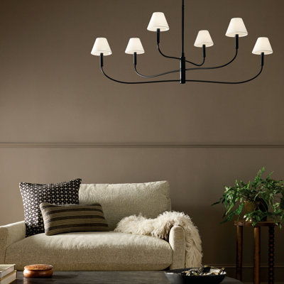  Lustre classique 6 lumières avec accoudoirs ombragés