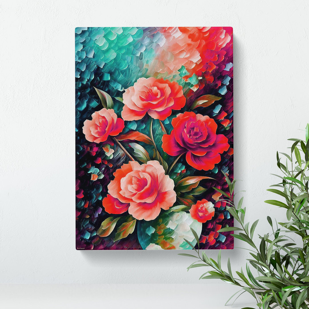 Assorted Flowers In A Vase No.1 - Wrapped Canvas