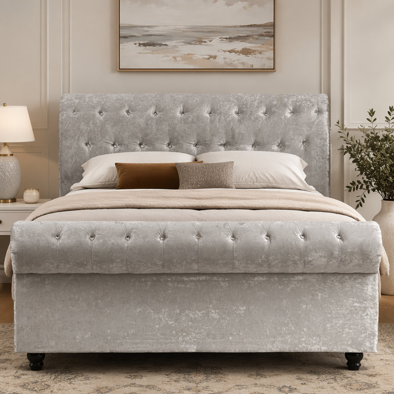 Grand lit de rangement tapissier Hartfried