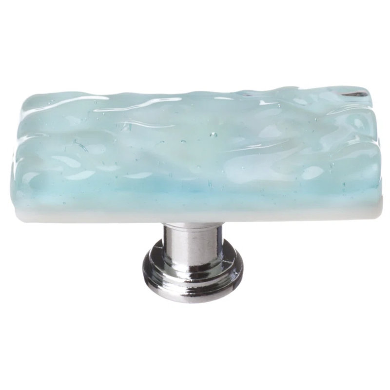 Poignée d'armoire Glacier, Chrome poli, Aqua pâle
