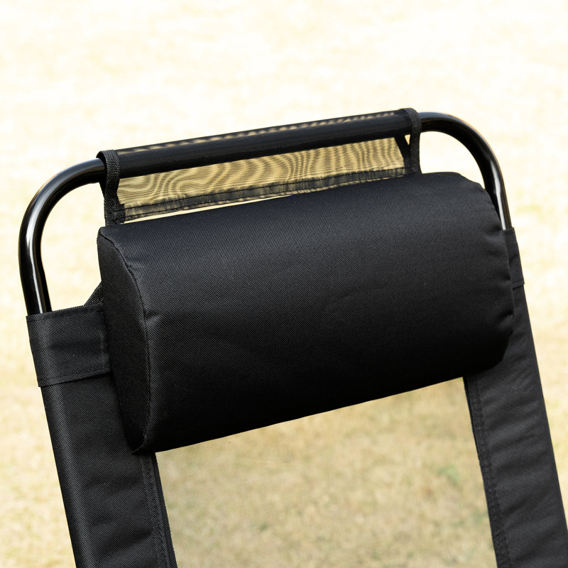 2 chaises de terrasse pliantes, réglables, pour le patio, le jardin, la pelouse, noires 2 chaises de plage pour adultes, extérieur avec tablette amovible