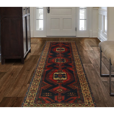 Jamiera One-of-a-Kind 3'6" X 9'10" 1980s Runner Wool Area Rug in Navy