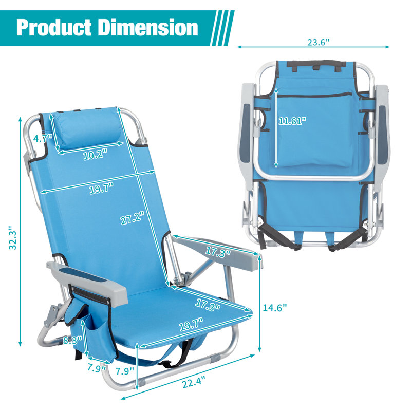 Chaise de plage à 5 positions