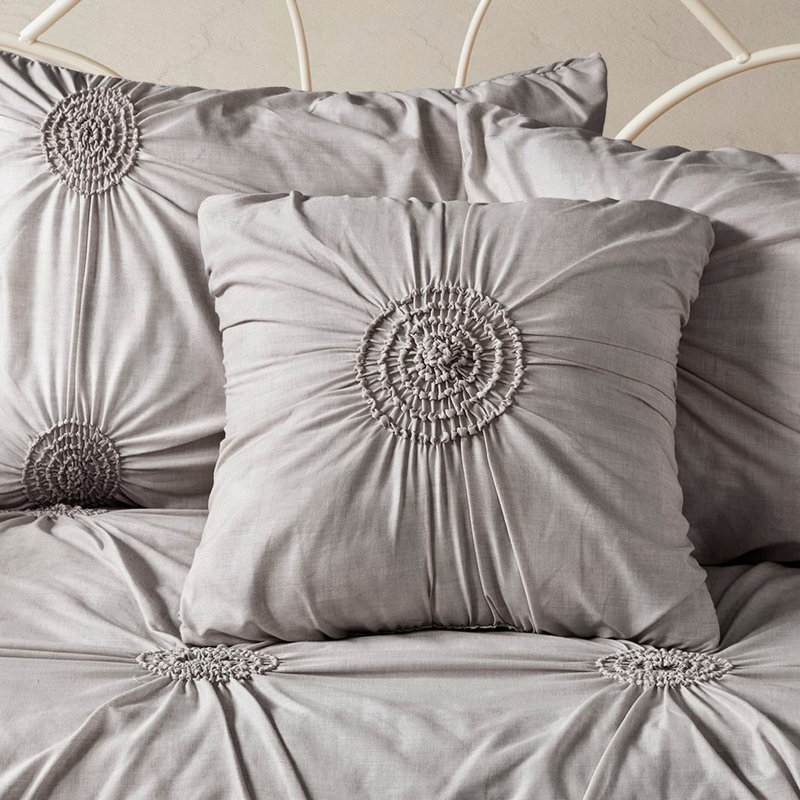 Housse pour lit de jour simple gris foncé avec coussin en forme de cyclope en forme de losange 6 po avec tour de cou