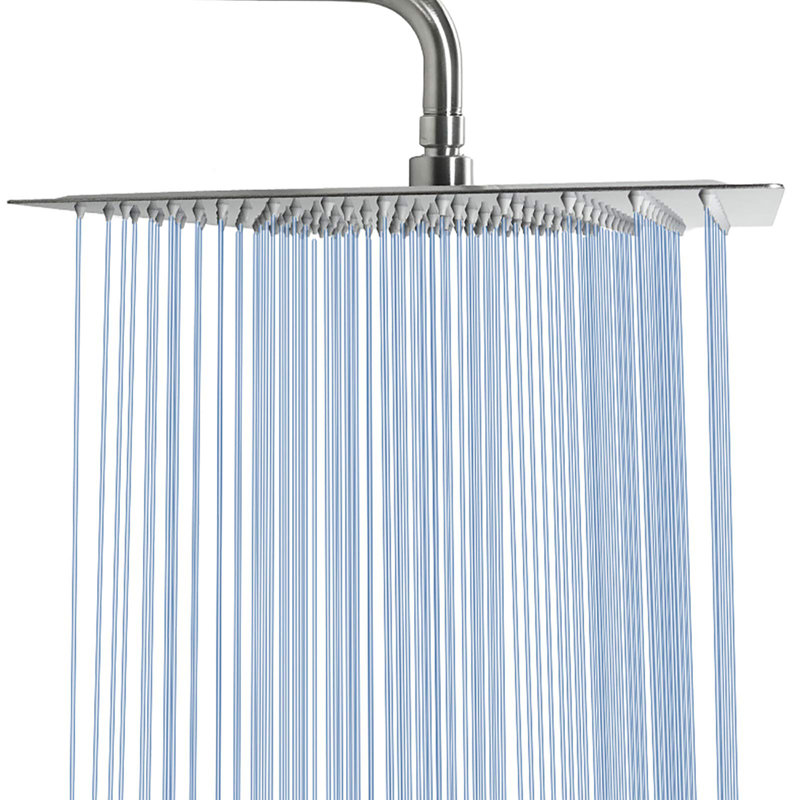 High Flow Stainless Steel Square Rainfall Shower, Brushed Nickel