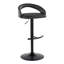 Tabouret de bar réglable en métal et similicuir avec repose-pieds arrondi en T - ensemble de 2