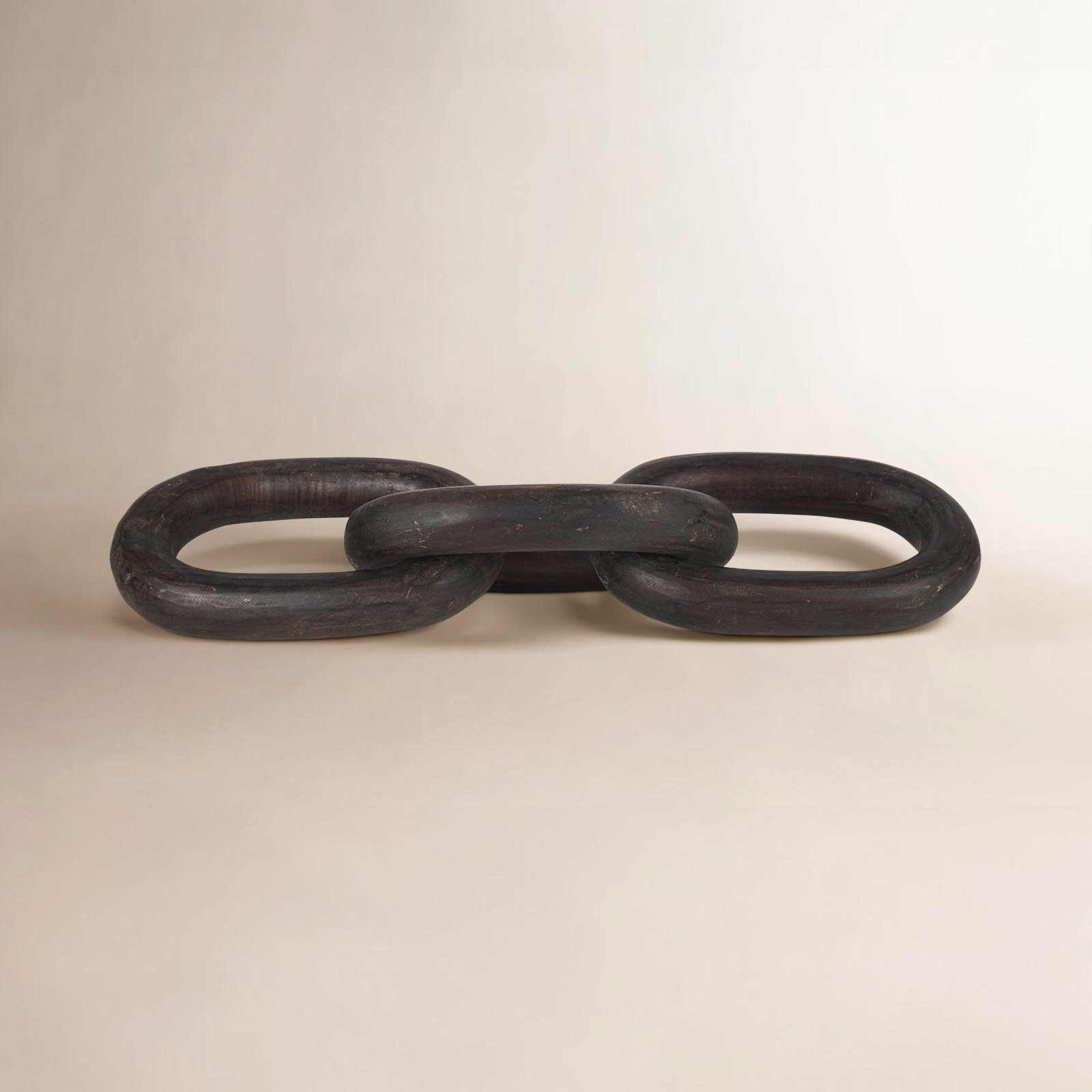 Artemi Large Wood Chain Link, Black, 2" H x 21" W x 9.5" D