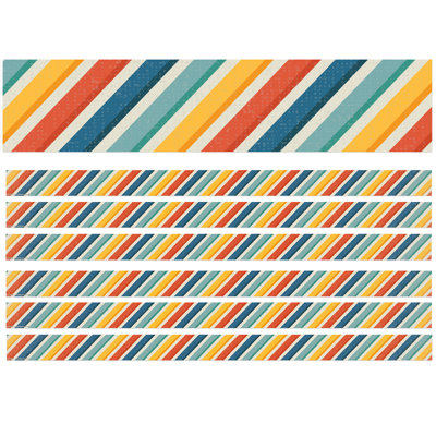 Eureka Adventurer Stripes Deco Trim, 37 Feet Per Pack, 6 Packs