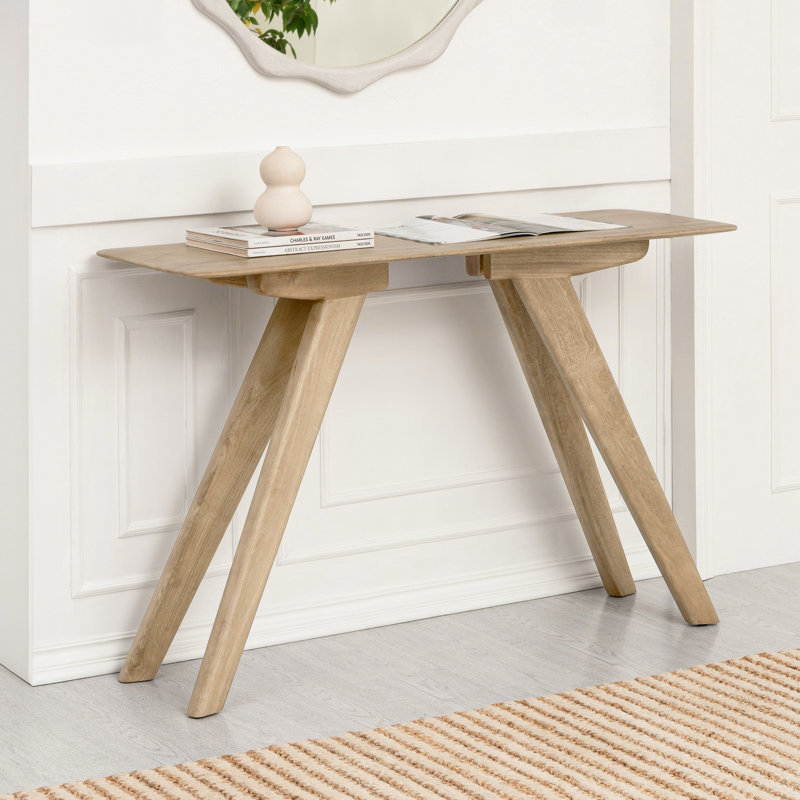 Console en bois massif 48 po Kaysee, Sable chaud