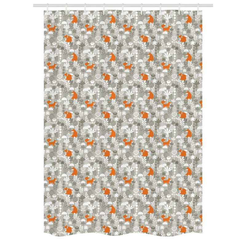 Floral Shower Curtain with Hooks Included, 54" W x 78" L