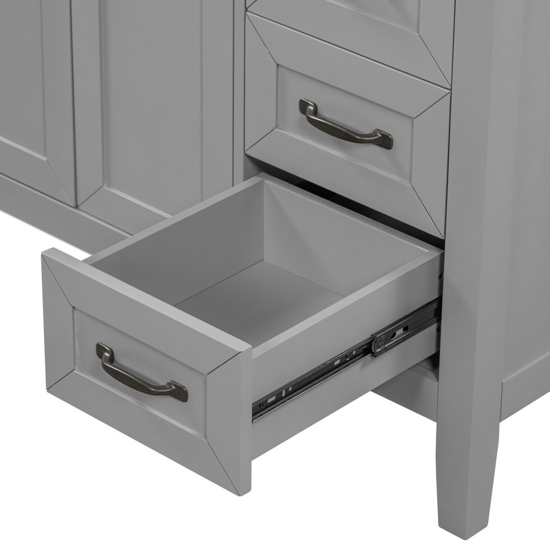 Meuble-lavabo 36 po sans lavabo, Gris, Noir