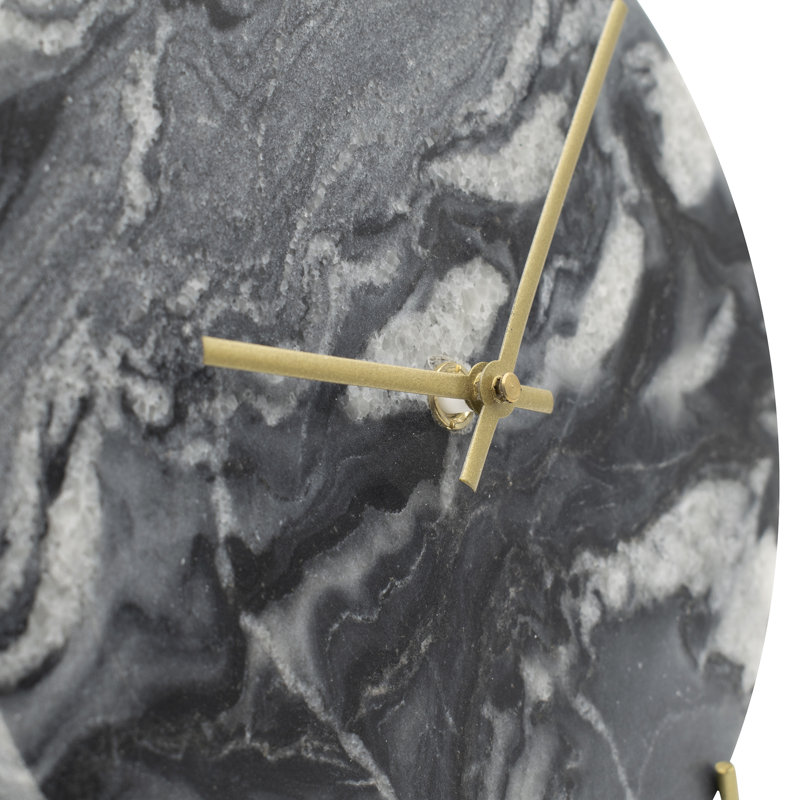 Modern & Contemporary No Time Display Type Stone Quartz Movement / Crystal Tabletop Clock, Black/White/Gray