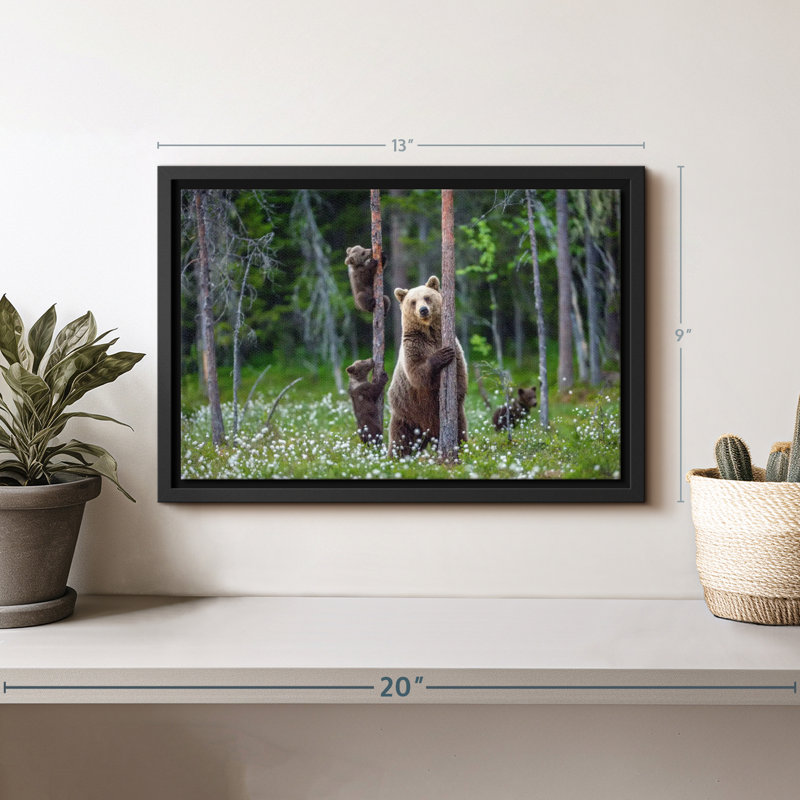 Animal «Bears In Forest», art mural, H 9 po x l 13 po