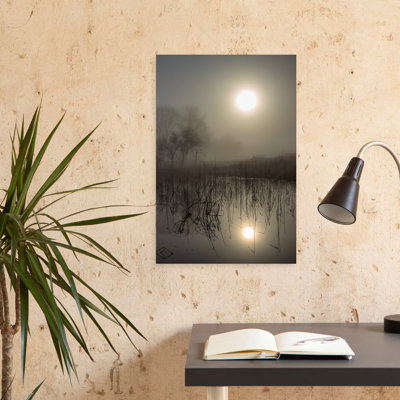Mistycal Sunrise Mystical Abstract Contemporary Landscape Sunrise Wall Art 1 Piece Wrapped Canvas Wall Art