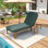 Chaise longue d'extérieur en bois d'acacia Kiren avec dossier inclinable à 3 positions