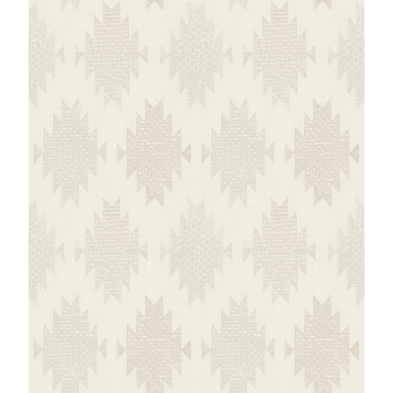 Stitched Heirloom White Wallpaper, White