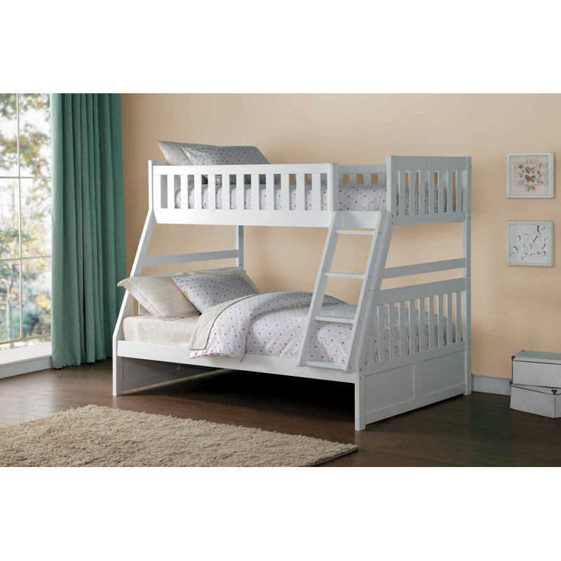Nevaeh Twin Over Full Standard Bunk Bed, Twin Over Full, White