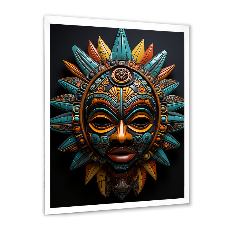 Jeilani, masque tribal africain, bamileke, H 32 po x l 24 po x P 1 po, Cadre photo blanc