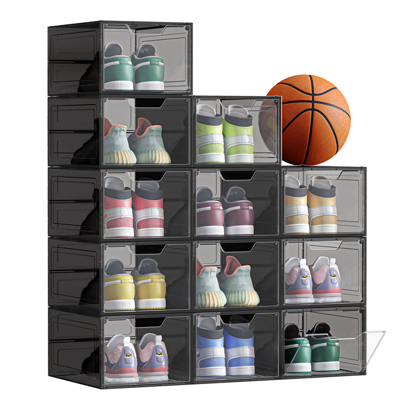 Blosse 10 Pair Shoe Storage Cabinet, Matte Black