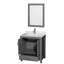 Meuble-lavabo simple autoportant 30 po avec plateau en marbre Sheffield et miroir 24 po Sheffield-97620493