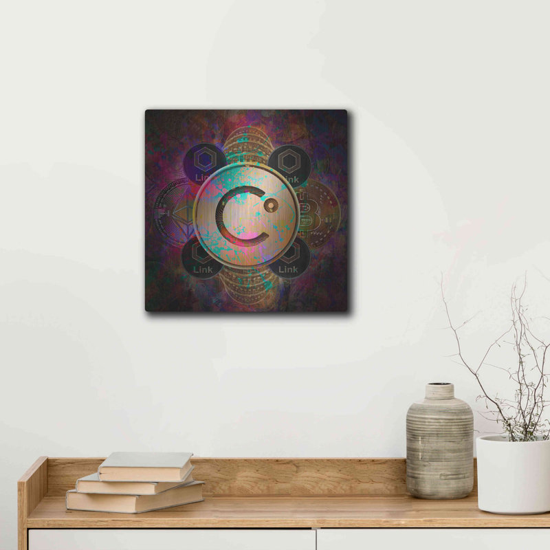 Art mural en métal «CEL Celsius Crypto Pyramid» de Luxe Metal Art, H 12 po x l 12 po