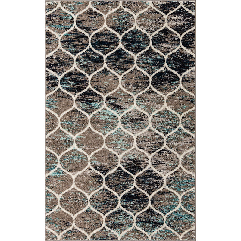 Geometric Indoor Rug, Rectangle 5' x 8'