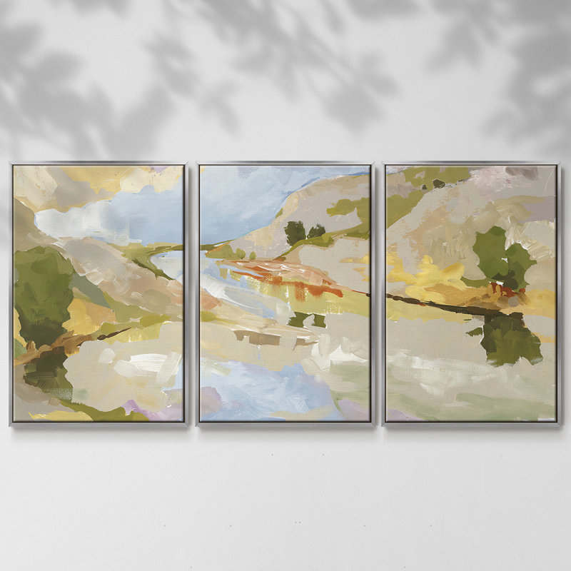 " Uplands II " 3 - Pieces, 36" H x 75" W x 2" D, Silver