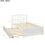 Lit simple en bois avec lit gigogne blanc - Structure solide pour la chambre à coucher