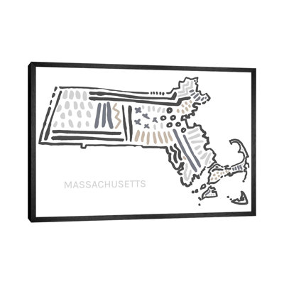 Massachusetts by Statement Goods - Floater Frame Gallery-Wrapped Canvas Giclée on Canvas